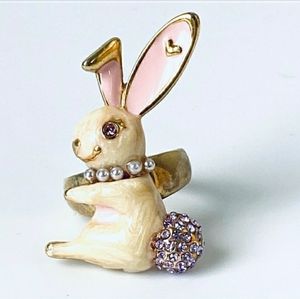 Betsey Johnson Bunny Rabbit Ring Sz7